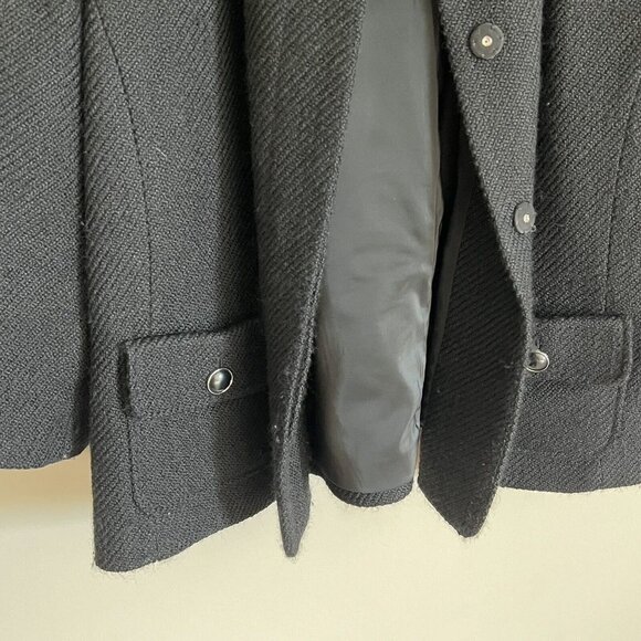 Talbots Wool Blend Coat Black Plus Size 18W Blazer Office Formal Pockets Buttons - Picture 3 of 8